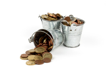 bucket full of money