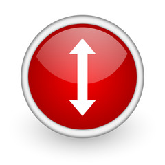 move arrow red circle web icon on white background