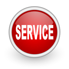 service red circle web icon on white background