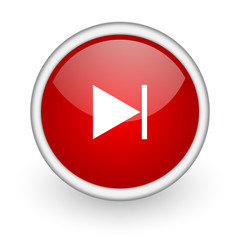 next red circle web icon on white background