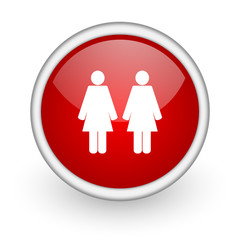 couple red circle web icon on white background