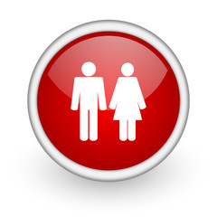 couple red circle web icon on white background