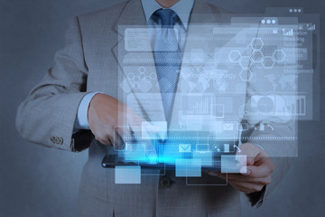 businessman hand working with modern technology