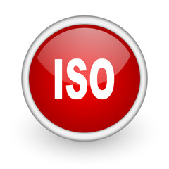iso red circle web icon on white background