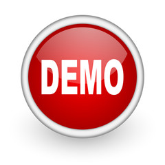 demo red circle web icon on white background