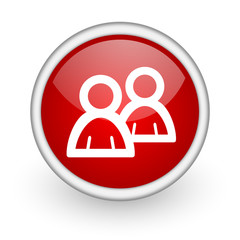 forum red circle web icon on white background