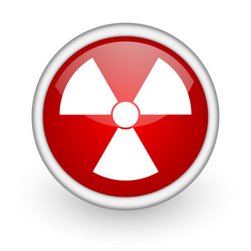 radiation red circle web icon on white background