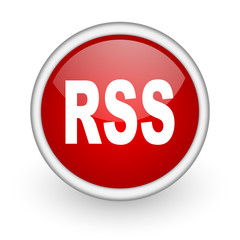 rss red circle web icon on white background