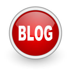 blog red circle web icon on white background