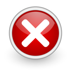Obraz premium cancel red circle web icon on white background