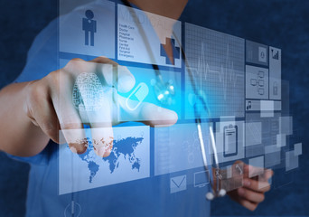 Medicine doctor working with modern computer