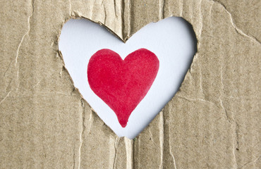 Vіrezanoe heart in a piece of paper