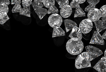 diamonds on black surface