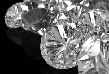 Diamond on black background