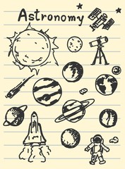 astronomy concept sketching on paper - 48959418
