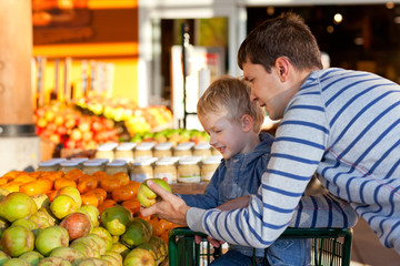 family at the market