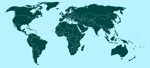 Behangcirkel Political world map © cmeree