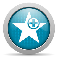 star blue glossy icon on white background