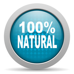 natural blue glossy icon on white background