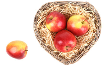 red apples in the basket