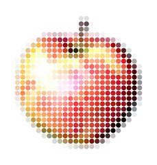 Papier Peint photo Pixels Illustration de la pomme rouge mosaïque
