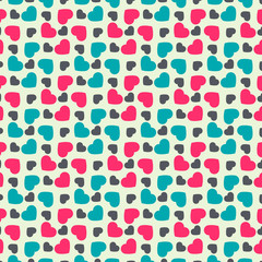 Vintage seamless pattern of  hearts