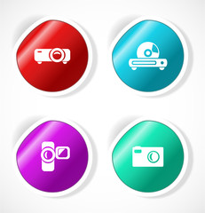 Set of stickers with icons