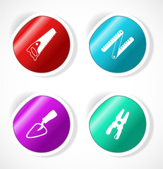 Set of stickers with icons