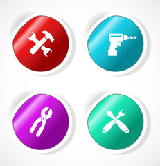 Set of stickers with icons