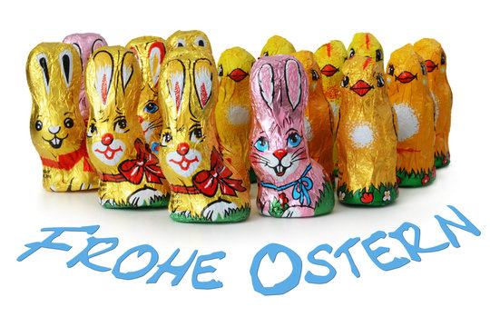 Frohe Ostern mit Osterhasen