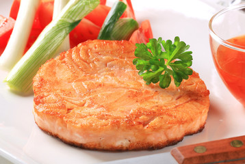 Pan fried salmon patty