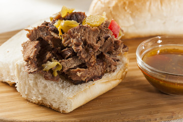 Juicy Homemade Italian Beef Sandwich