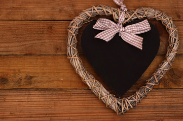 Weidenherz mit Schiefertafel