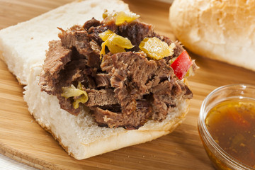 Juicy Homemade Italian Beef Sandwich