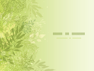 Vector fresh glowing spring plants horizontal background with