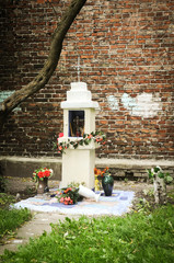 small shrine in Warsaw, Poland