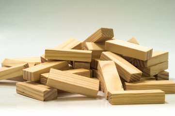 Pile of wooden blocks - obrazy, fototapety, plakaty