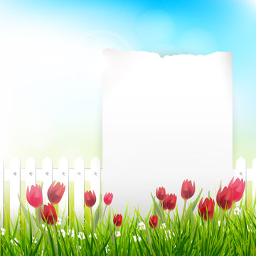 Spring background with place for text