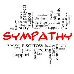 Sympathy Word Cloud Concept in Red Caps - 48968092