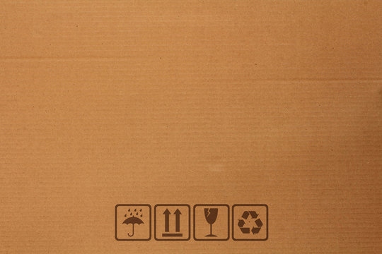 cardboard paper box with Safety fragile icon