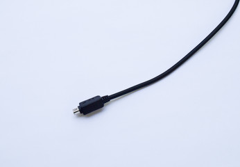 Obraz premium Black usb cable isolated on white background