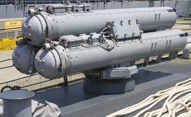 Torpedoes on US Navy destroyer during Fleet Week 2012