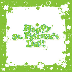 Saint Patrick's postcard with text in a decorative frame