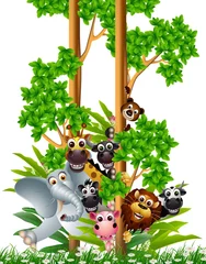 Stickers fenêtre Zoo collection de dessins animés d& 39 animaux drôles