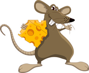 Cute cartoon mouse whit cheese
