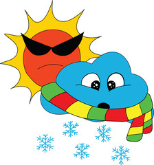 Obraz premium Sun Snow Weather