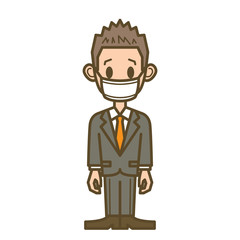 ビジネスマン　F02　全身　マスク