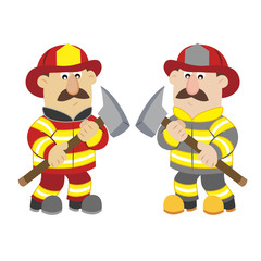 an illustration of cartoon fireman ,vector