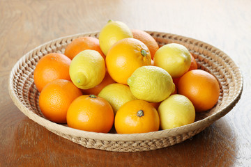 Citrus fruits in a basket