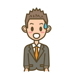 ビジネスマン　F02　上半身　汗